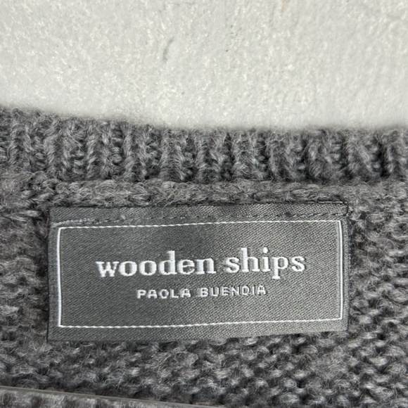 Wooden Ships size M/L sweater jumper FOOTBALL MOM graphic gray mohair wool - Picture 9 of 10